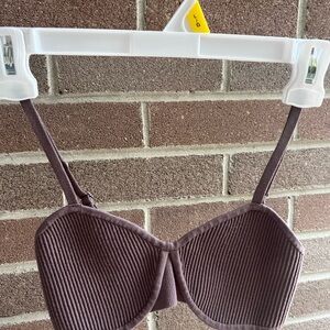 Babaton Chocolate Ribbed Bra